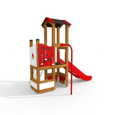 Spielturm Feuerwehr-Station für Spielplatz und Kindergarten