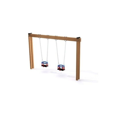 Babyschaukel Doppelschaukel parallele Holzpfosten für den Spielplatz