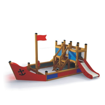 Kleines Schiff für Spielplatz und Kindergarten
