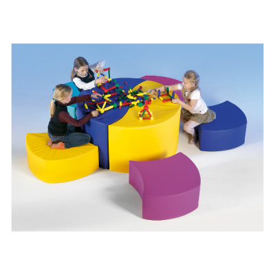 Swing-it Sit Set Tischgruppe, Wellensitzelemente-Set für Kindergarten und Kita