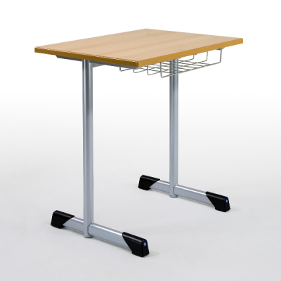 Schultisch, Schülertisch Einsitzer Basic 70 x 50 cm, Rundrohr-Mittelsäule