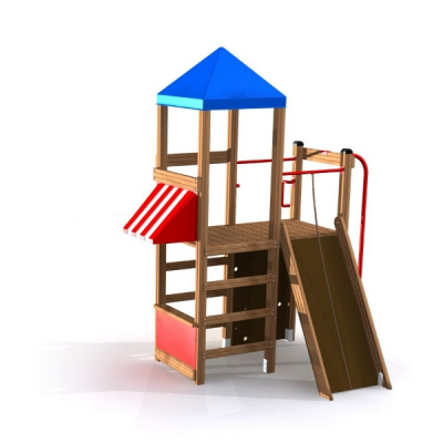 Spielturm Logo mit Feuerwehrstange für Spielplatz und Kindergarten