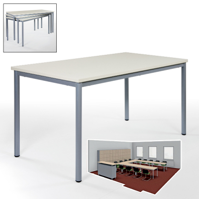 Schultisch, Werkraumtisch, Schülertisch Rechteck, stapelbar, von Sponeta